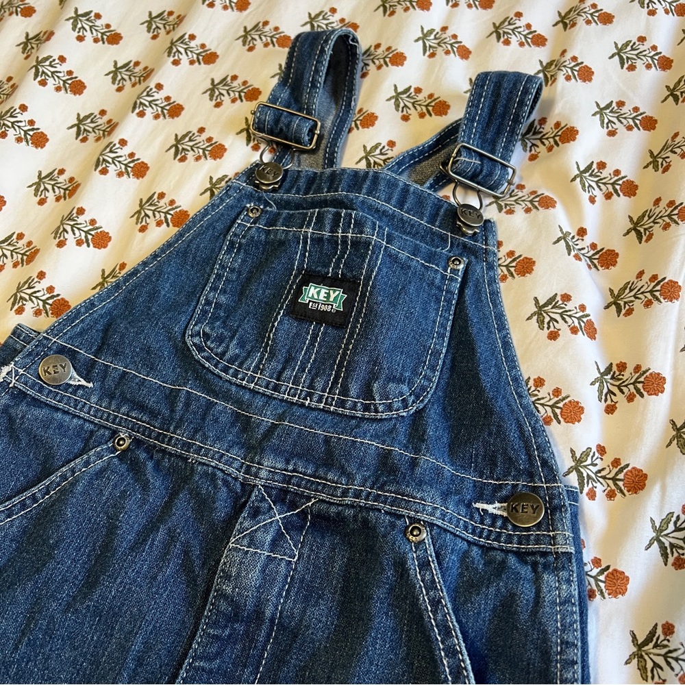 4T Key Blue Denim Bib Overalls - Picture 3 of 6
